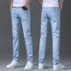 Männer Business Casual Straight Schmal bein Jeans hellblau grau Stretch Vintage Jeans hose