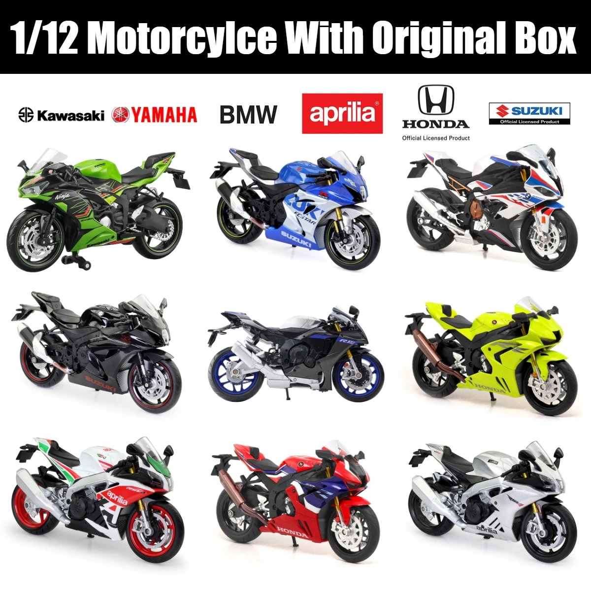 Motorrad Spielzeug Modell 1/12 BMW Kawasaki Ninja Suzuki Yamaha Honda CBR Diecast Motorrad Miniatur Sammlung Geschenk Junge Mit Box Image