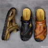 2022 neue Sommer männer Sandalen Weiche Atmungsaktivem Leder Sandalen Männer Im Freien Strand Sport Sandalen Plus Größe männer Schuhe