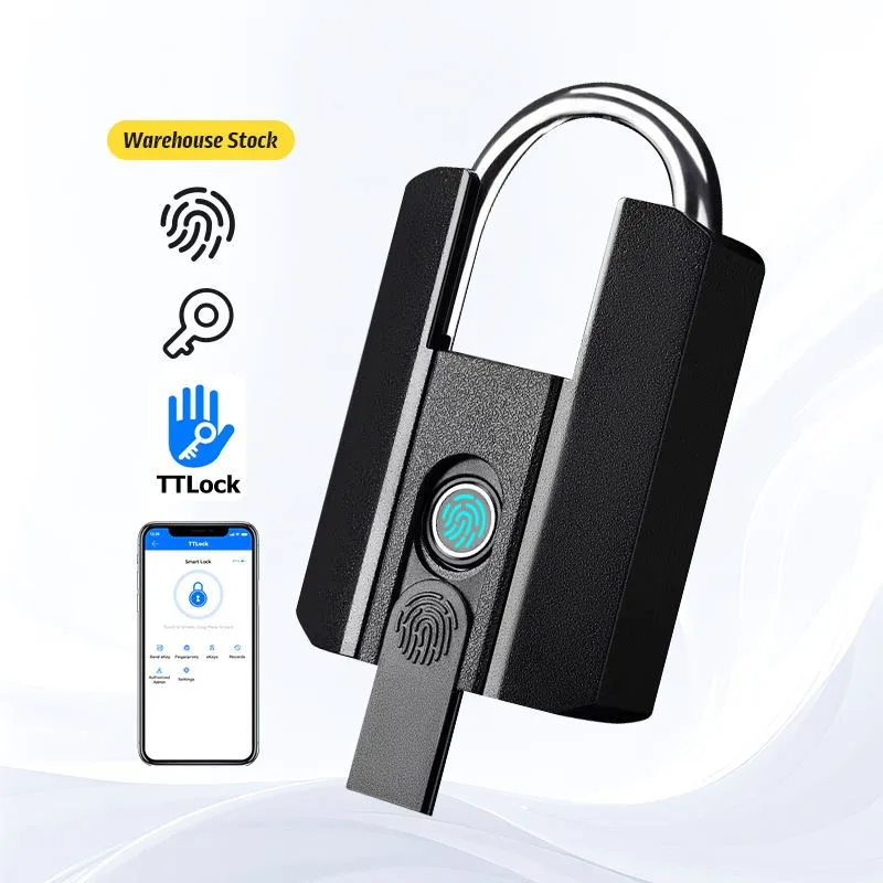 IP67 TTLock Bluetooth APP Smart Vorhängeschloss Fingerabdruckschloss Keyless Mini Bag mit Alexa Google Home Elektronisches Türschloss Image