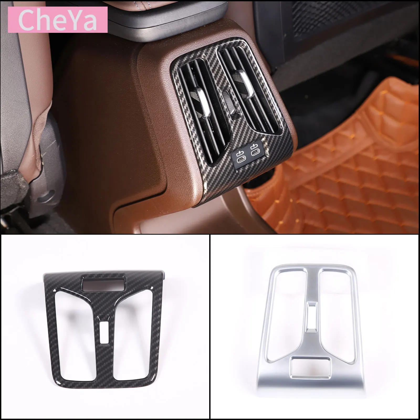 Abs carbon faser auto hinten auspuff entlüftung rahmen rahmen verkleidung für bmw ix1 x1 u10 u11 2015-2019 innen zubehör Image