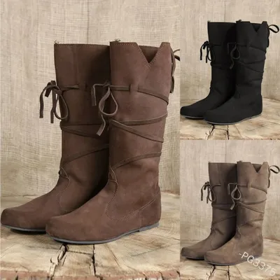 Mittelalterlichen Viking Kostüm Retro Männer Ritter Stiefel Larp Schuhe PU Leder Krieger Cosplay Phantasie Karneval Party Anime Schuhe Nordic Image
