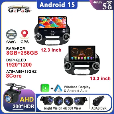 13'' Auto Radio Android 15 Carplay Für Mercedes Vito W447 2014 - 2022 Multimedia Head Unit Auto Player Navigation keine 2din DVD