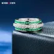 2023 Trend massives Silber Smaragd Rubin Labor Diamant drehbare Ringe für Frauen Edelstein Hochzeits