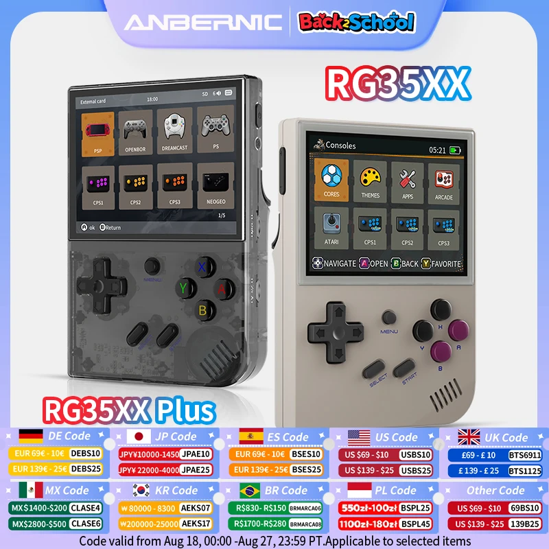ANBERNIC RG35XX Plus/RG35XX Retro-Handheld-Spielekonsole, 3,5 Zoll IPS-Bildschirm, Linux, tragbarer Videospiel-Player, unterstützt HD-M-I-TV-Ausgang