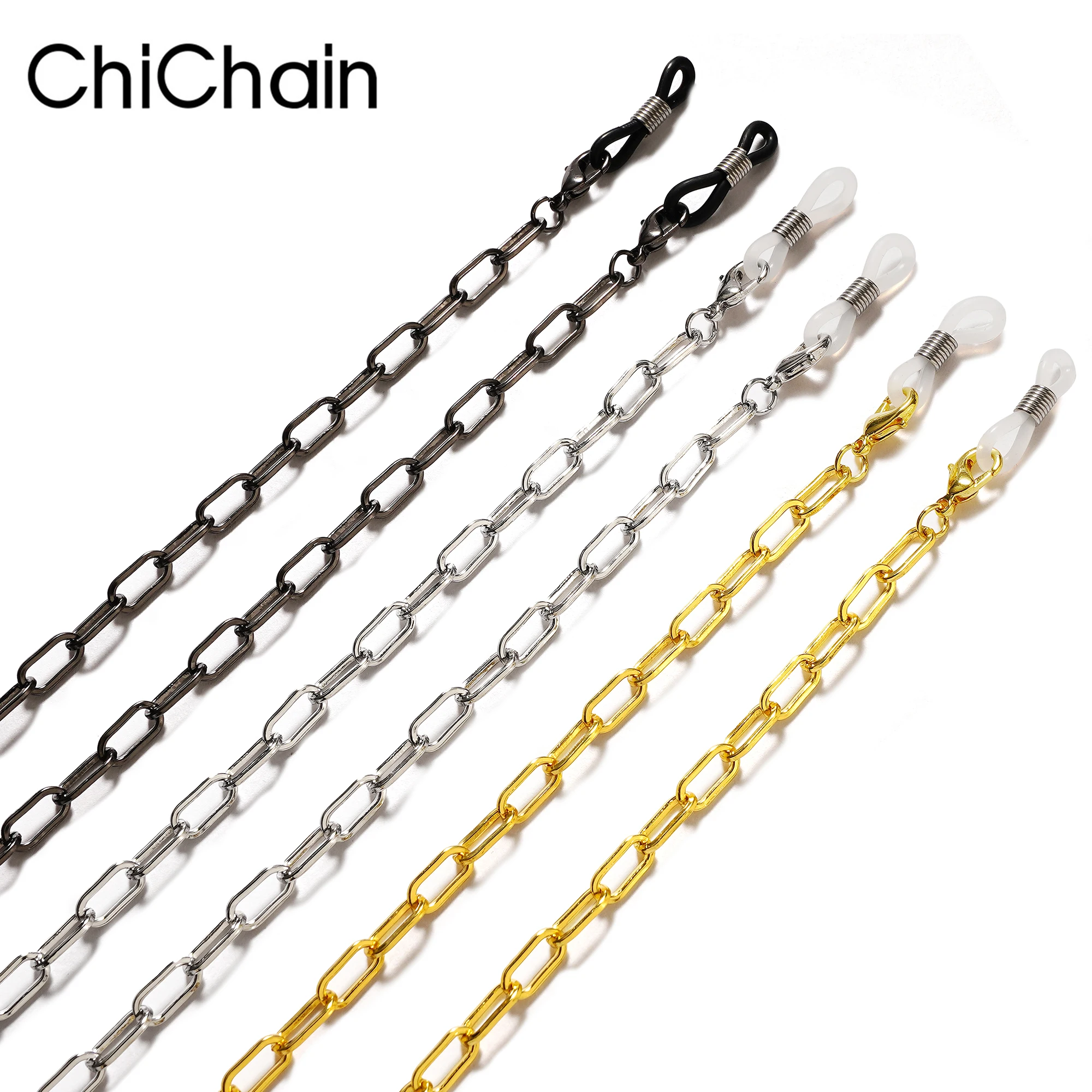 2022 neue trend ige Sonnenbrille Gold Glieder ketten Gothic für Frauen Männer Maske Brille Perlenkette Brille Brillen Lanyard Großhandel Image