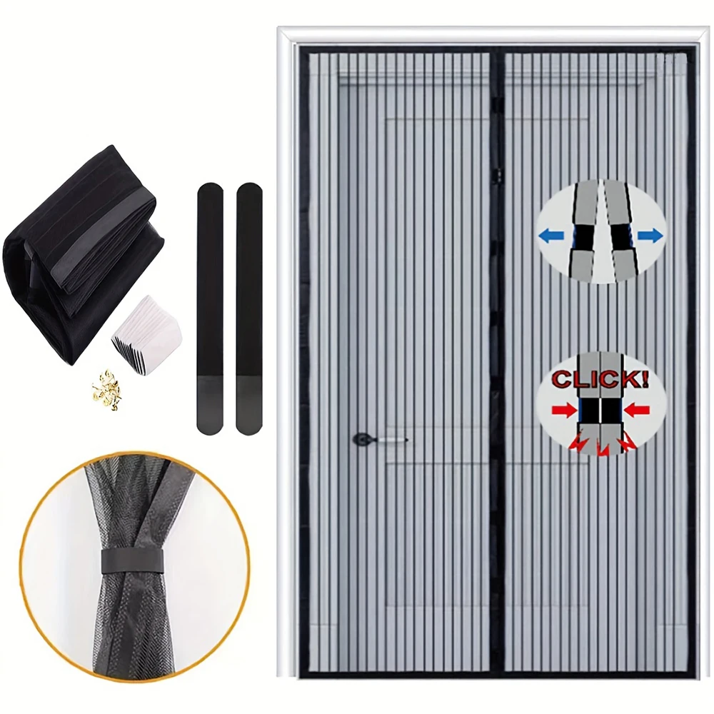 Magnetischer Türgitter, individuelle Größe, Moskitonetz, Vorhang, Fliegen, Insekt, automatisches Schließen, unsichtbares Netz für Küche, Innenbereich, Wohnzimmer Image
