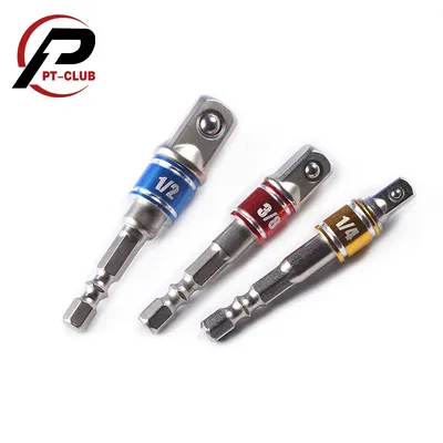 3Pcs Impact Grade Socket Adapter Set verwandelt Power Drill in Hochgeschwindigkeits-Schraubendreher 1/4-Zoll-Sechskantschaft 1/4-Zoll 3/8-Zoll 1/2-Zoll-Bit-Set