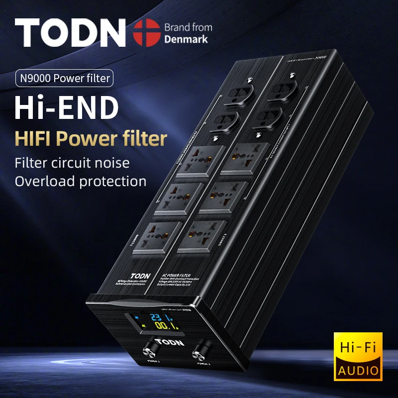 TODN Audio Noise AC Power Filter Power Conditioner Power Purifier Surge Schutz mit EU Outlets Power Streifen Image