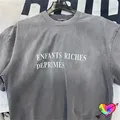 2024ss Vintage Grey Erd T-Shirt Männer Frauen gedruckt Tag Logo erd T-Shirt Sommer Frühling Overs