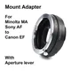 AF - EF Für Sony AF berg objektiv Canon EOS EF kamera Mount Adapter Ring Minolta MA EFS EF-S