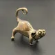 Alte Messing kleine Tee Haustier Ornament langen Schwanz niedlichen Maus Figuren Miniaturen Kupfer