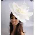 Sinamay Fascinator Headwear Feder Braut Schleier Party Zeigen Haar Zubehör Hochzeit Mode Cocktail
