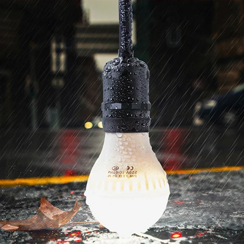Ip67 e27 Lampen sockel halter mit Draht im Freien 20cm-200cm Flammen fassung Schraub fuß wasserdichte verzögerte Pendel leuchten Lampen fassung