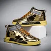 Hot Fashion Glitter Herren goldene Schuhe Luxusmarke Turnschuhe Männer Hip Hop Designer Skateboard