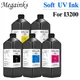 Weiche UV-Tinte für epson i3200 Tinten strahl drucker Leder folie PVC Licht box Stoff Körper