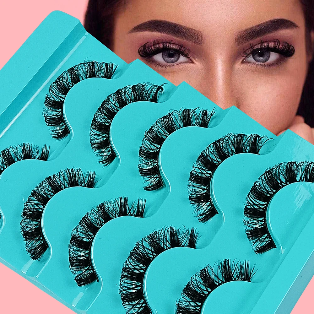 5 Paare russische Streifen Wimpern flauschige Faux Nerz Wimpern 3d falsche Wimpern dd Curl gefälschte Wimpern Make-up-Tools Image