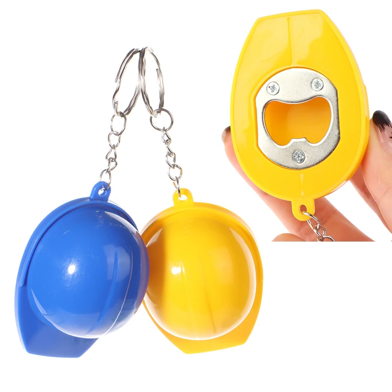 1PC Helm Schutzhelm Schlüsselbund Urlaub Kreative Schutzhelm Opener Keying Schmuck Geschenk Kunststoff 3D Helm Anhänger Schlüssel Halter Image