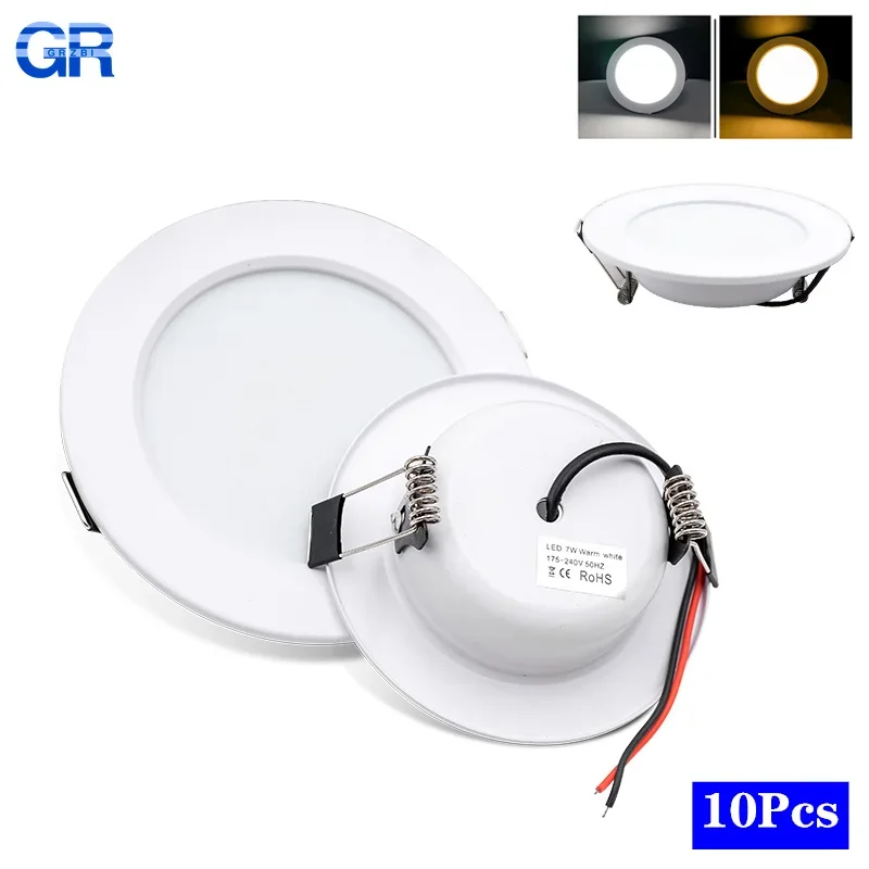 10 teile/los LED Downlight 5W 9W 12W 15W 18W Einbau Runde Led-deckenleuchte AC110V 220V DC12V 24V Innen Beleuchtung Warm/Kalt Weiß Image
