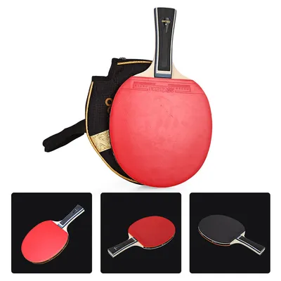 1pc starker Spin Tischtennis schläger mit Tasche 1 Stern 7-lagiges Holz Tischtennis schläger Paddel langer Griff horizontaler Griff Allround-Typ Image