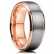 Mode 8mm Männer Roségold Farbe Edelstahl Ringe Silber Farbe gebürstet Titan Ringe für Männer