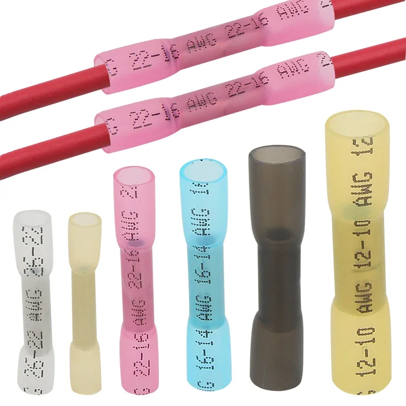 Wärmeschrumpfende Stoßdrahtverbinder, wasserdicht, isoliert, für Automobil-Draht, Kabel-Crimp-Anschlüsse, AWG 26–10, 0,3–6,0 mm2 Image