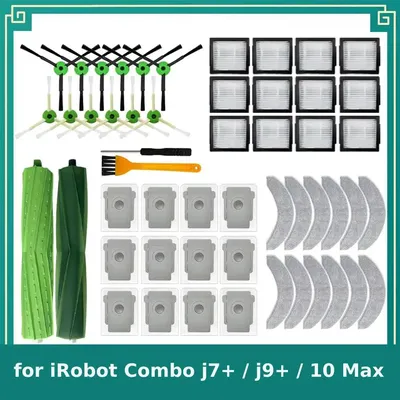 Kompatibel mit iRobot Combo j7+ / j9+ / 10 Max Ersatzteile-Kits für Staubsauger Hauptbürste Seitenbürste HEPA-Filter Mopp-Tuch Staubbeutel Zubehör Teile Image