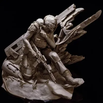 1/24 skala charakter Serie Harz modell Weibliche krieger mit szene Unmontiert unlackiert Freies Image