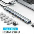 7 in 1 USB Hub 3 0 USB 2 0 Multi USB Hub Splitter Netzteil 7 Port Mehrfach Expander 2 0 otg USB für