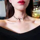 Neue Eingetroffen Hot Modeschmuck Schwarz Kristall Halskette Einfache Kreuz Strang Perlen Halsketten