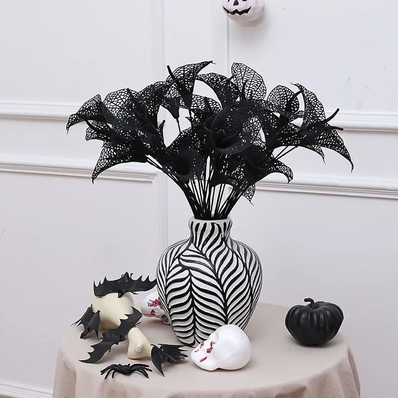 2PCS Simulation Blume Halloween M esh Blume Taro Zweig Hause Dekoration Halloween Dekoration13262_X2 Image