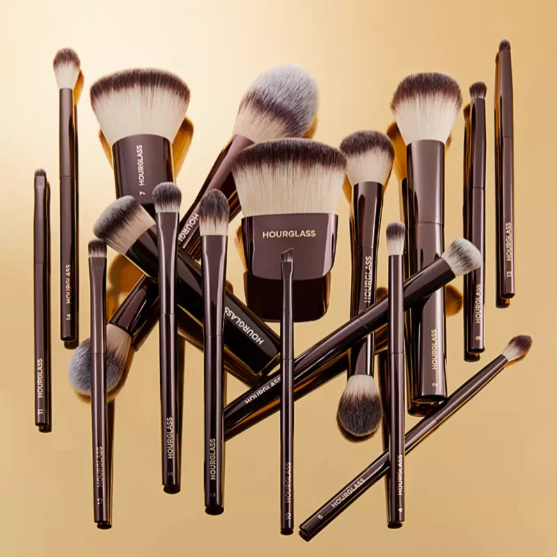 Sanduhr Make-up Pinsel Set weiche Borsten Metall griff erröten Grundierung Pinsel Puder Lidschatten Mischung Schönheit Pinsel Make-up-Tools Image