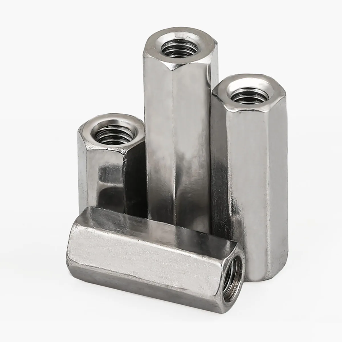 1Pcs M12 M14 M16 M18 M20 Rechts und Links Gewinde Hex Rod Kupplung Muttern 304 Edelstahl Lange Hex mutter Verbindung Gewinde Mutter Image