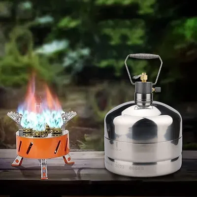 Outdoor Camping 304 Edelstahl Flasche LPG Gas Kanister Zirkulierende Aufblasbare Gas Tank Tragbare Herd Camping Ausrüstung