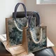 Iskybob Einkaufstaschen Frauen Luxusmarke Handtaschen umwelt freundliche große Leinen Strand tasche