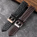 Hand gefertigtes Krokodil leder armband mit Boden korn ultra dünn 18 19 20 22mm braun schwarz Männer