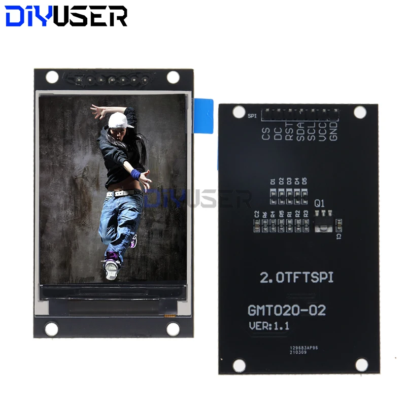 2,0-Zoll-TFT-Display OLED LCD-Laufwerk IC ST7789V 240RGBx320 Dot-Matrix SPI-Schnittstelle für Arduio Vollfarb-LCD-Anzeigemodul Image