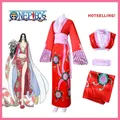 Japan Cosplay Boa Hancock Kostüm sexy Empire rot Kimono Kleid Anime Kleidung Halloween Kostüme für