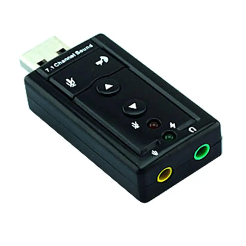 Neue Tragbare USB 2,0 Externe Soundkarte Virtuelle 7,1 Kanal Stereo Audio Adapter USB 2 Image