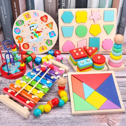 Montessori 3d Holz puzzles für Kinder Baby frühe Lernspiele pädagogische Holz spielzeug für Kinder