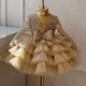 Mädchen Geburtstag Prinzessin Kleid modische Baby flauschige Gaze Blumen mädchen Kleid Ereignisse