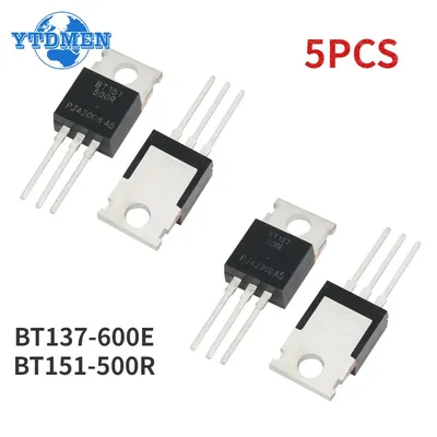 5PCS TRIAC Thyristoren BT137-600E BT151-500R TO-220 BT137 BT151 Transistor Kit Image