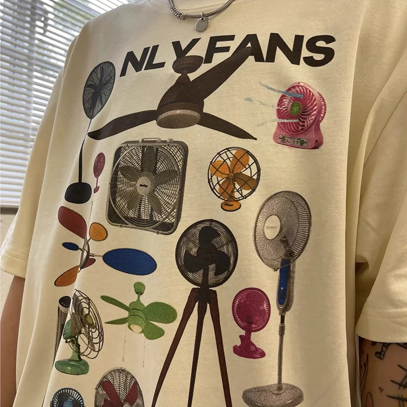 Frauen Vintage Mode Streetwear Grafik T Shirt Nur Fans Lustige T-Shirts Kurzarm Humor Tees Unisex Y2k Ästhetische Kleidung Image