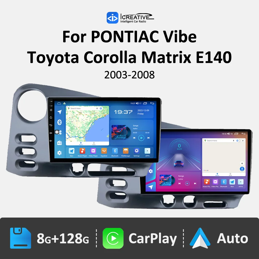 Android 13 Auto Radio Audio Für PONTIAC Vibe 2003 2004 Toyota Corolla Matrix E140 2003 - 2008 Navigation CarPlay Auto Keine 2din DVD