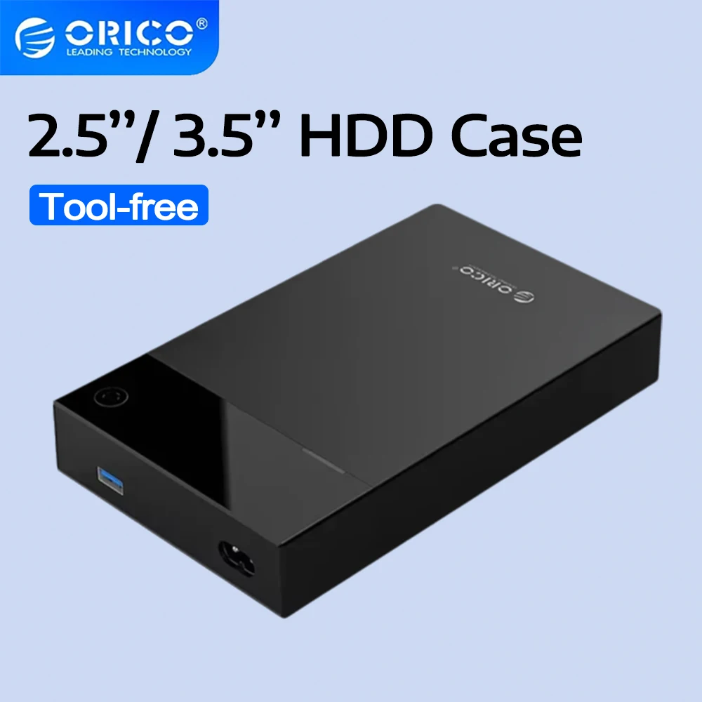 ORICO 3,5 Zoll HDD-Gehäuse mit Integrierter Stromversorgung 12V Tragbares SATA zu USB 3.0 Festplattengehäuse-Adapter für 2,5 3,5 SSD HDD Festplattengehäuse Image