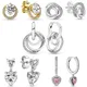 Neue 925 Sterling Silber Ohrring Halo Herz Familie immer umkreiste Ohrringe für Frauen Geburtstags