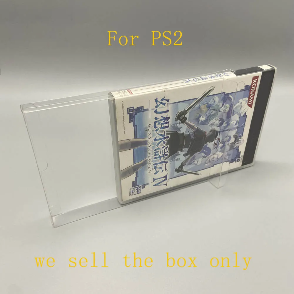 PET-Box-Schutz für GensoSuikoden 4, transparente Sammelboxen für PlayStation 2 PS2 G1 Game Shell, klare Vitrine