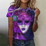 Frauen T-Shirts 3d Karneval gedruckt Top für Wpman Gothic Grafik T-Shirts Kleidung Winterurlaub
