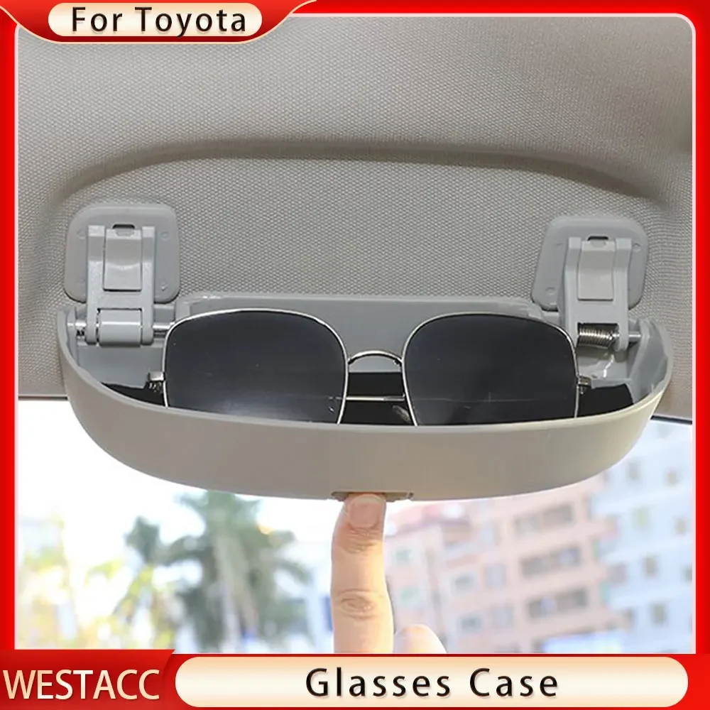 Abs Auto Sonnenbrille Fall Brillen halter für toyota camry highlander rav4 chr corolla yaris Brillen Aufbewahrung sbox Zubehör Image