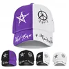 Benutzerdefinierte Graffiti Baseball Caps Lila und Weiß Patchwork Männer Frauen Hip Hop Cap Mode Sonnenhut Lässige Schnalle Hüte Snapback